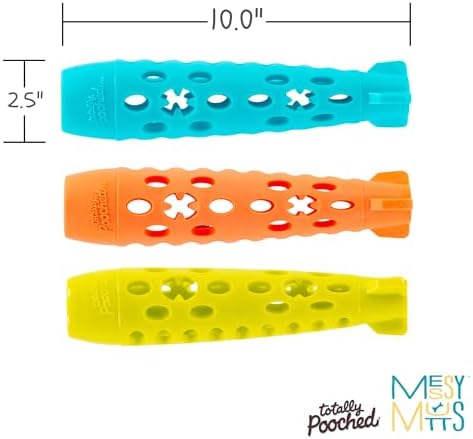 Messy Mutts Totally Pooched Stuff n Chew Rocket Stick, 10 Inch, Teal