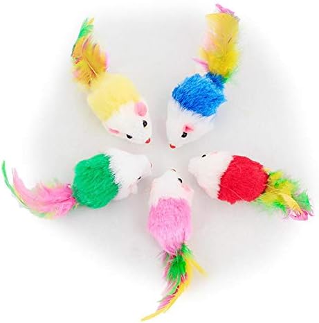 Cat Interactive Toy Stick Feather Wand With Small Bell Mouse Cage Toys Plastic Artificial Colorful Cat Teaser Toy Pet Supplies (Tpye5)
