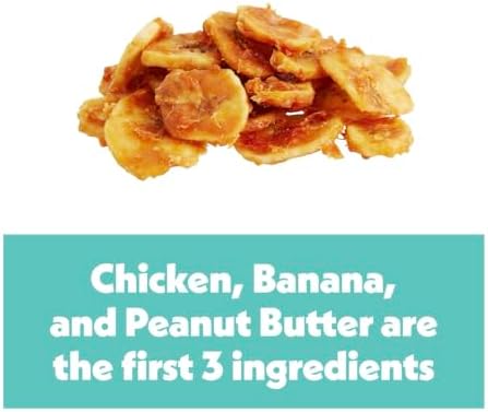 Bundle Dipped Slices Dog Treats, Banana with Chicken & Peanut Butter Flavor with Waste Bag Dispenser & Free Roll!