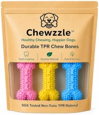 Chewzzle™ Durable TPR Dog Chew Toys | Safe Non-Toxic Toys for Small Breed Dogs (5-25 lbs) | Gentle to Light Chewers | SGS Tested