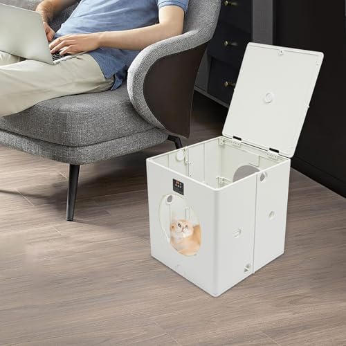 Foldable Smart Pet Dryer Box with 6 Fan 800W Automatic Cat Dryer Box Time-Setting Temperature Control, 88L Small Dog Drying Box, Cat Hair Blow 360° Ultra Quiet(Not Include Batteries)