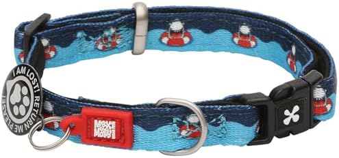 Max & Molly Urban Pets Smart ID Dog Collar - Soft Neoprene, Waterproof, Machine Washable, Power Buckle, Gotcha! QR Tag & Custom App Profile, Sharks, XS