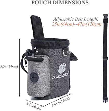 AMZNOVA Dog Treat Pouch Treatnow Dog Treat Bag, 3 Cups, Heather Coffee