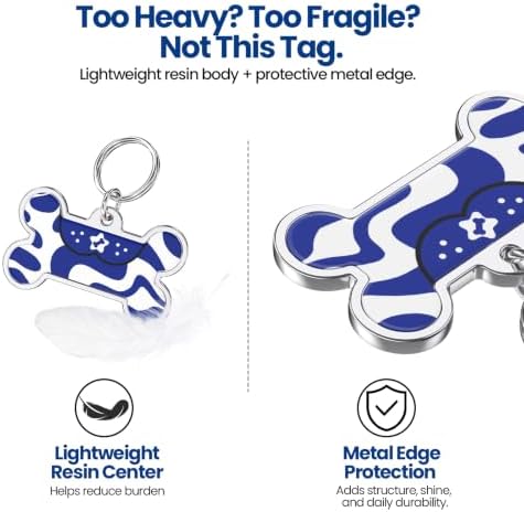 QR Code Pet ID Tag, Instant Scan-Based Location Alert, Updatable Pet Profile, Free Essential Features, No Subscription, Zinc Alloy Edge for Dogs Collar