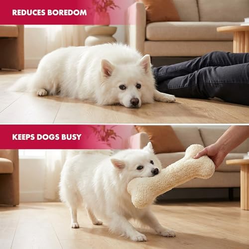 Pet lou Dog Fleece Bone Chew Toy, 16"