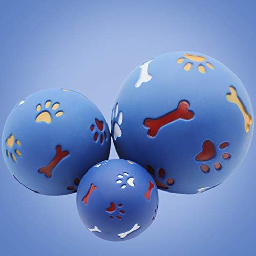 Cute Puppy Treat Dispensing Balls, Dog Dispenser Slow Feeding Chewing Balls, Bright Colors Pet Puzzle Toy for Cat Bite Dispenser, Squeak Toys (S 7.5cm/3.0in Diameter)