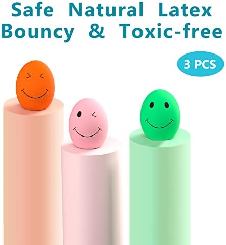 SCHITEC Squeaky Dog Toys, 3 Pack Soft Latex Balls for Puppies Small Dogs
