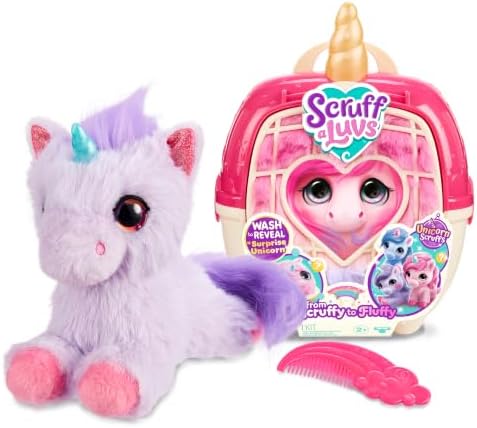 Scruff A Luvs Unicorn Scruffs Plush Toy, Wash to Reveal 1 of 4 Unicorns