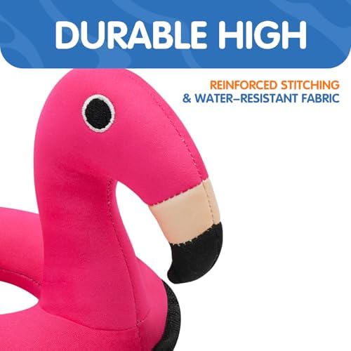 Floating Flamingo Squeaky Water Pool Toy for Small & Medium Dogs