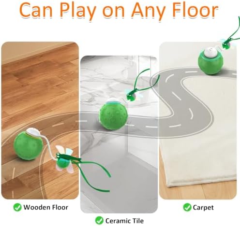 Interactive Cat Toy Ball,Fast Moving Cat Stimulation Toys For Indoor Cats