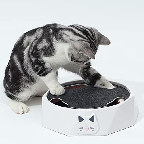 Interactive Cat Turntable Toy, Electric Cat Toys 2 Speed Adjustable Automatic Puzzle Catch Mouse Play Cat Toy for Pet Supplies