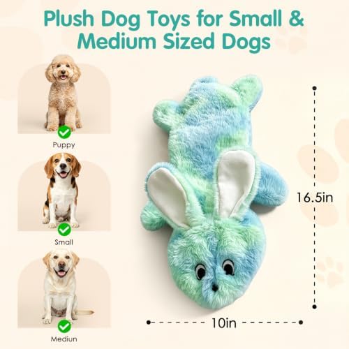 Fuufome Squeaky No Stuffing Dog Chew Toy, Interactive Crinkle Toy for Dogs