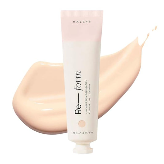 HALEYS Re-form Luminous Skin Foundation, VEGAN + CRUELTY-FREE, Blurs, Conceals, Blendable, Buildable Med-to-Full Coverage, Weightless, Oil-free, All-Day Wear, Hyaluronic Acid, All skin types (2.15)