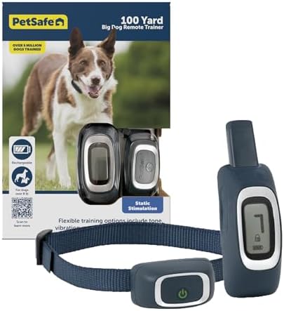PetSafe 100 Yard Remote Trainer, Rechargeable, Waterproof, Tone / Vibration / 15 Levels of Static Stimulation for dogs over 8 lb.