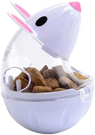 Tumbling Cat Treat Toy - Mouse Shape Pet Food Ball, Interactive Slow Feeder Puzzle, Adjusitable Snack Reward Dispenser,