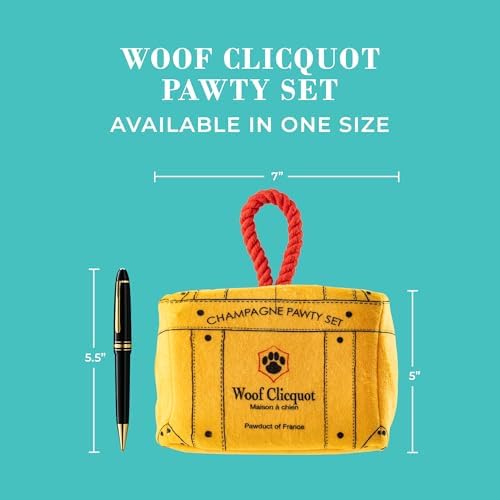 Haute Diggity Dog Woof Clicquot Pawty Set Puzzle + 3 Plush Squeaky Dog Toys