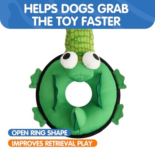 Floating Dog Squeaky Water Pool Toys Water Fetch Toys for Small Medium Dogs, Quick-Dry Waterproof, Machine Washable, Lake & Beach Interactive Summer Dog Toy Crocodile