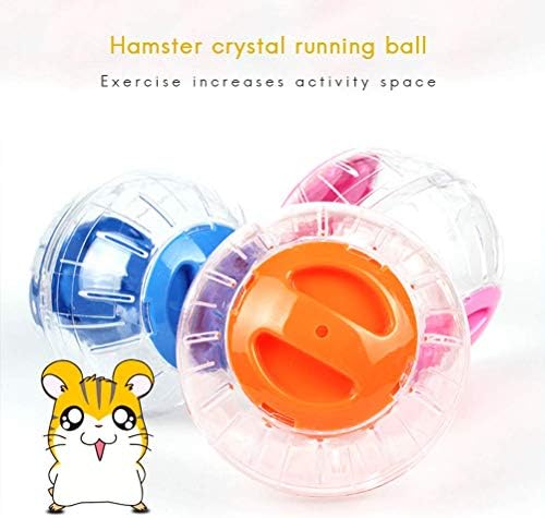 Mini New Cute Dwarf Hamster Running Ball 4.72 Inches Crystal Ball for Hamsters Small Silent Exercise Wheel Cage Accessories for Hamsters Less Than 4 inches 10 cm in Length (Orange)