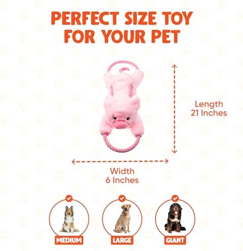 Haystackerz Plush Dog Toy - Ruff Guard Technology - Large Squeaker & Rope Design - Squeaky Dog Toys Suitable for Medium to Large Breeds - Interactive Shape for Tugging and Cuddling