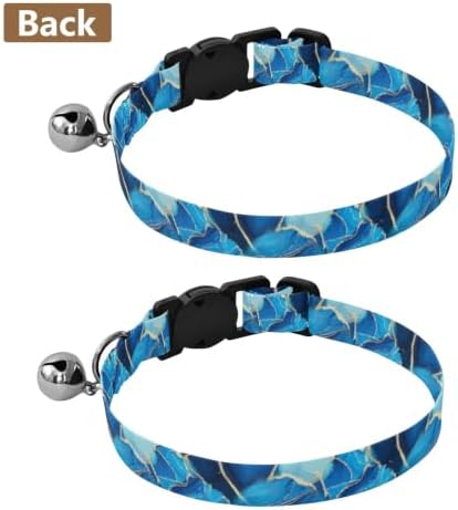 Blue Marble Textures Fluid Easy to Clean Pet Collars 2 Pack Lightweight Pet Collar for Cats and Dogs