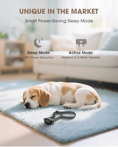 No Shock No Prongs Dog Training Collar, 100% Safe & Humane for Small Medium Dogs, Sound & 2X Strong Vibration(1-9) & Combo Mode (1-9), 2600Ft Remote Range E-Collar with Smart Power Mode（Black）