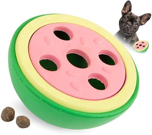 Jeffers Pet Natural Rubber Dog Chew Toy – Watermelon, Small – Treat Dispensing, Vanilla Scent, Durable, Non-Toxic, Dishwasher Safe, Interactive Fetch & Tug Toy - Perfect for Training