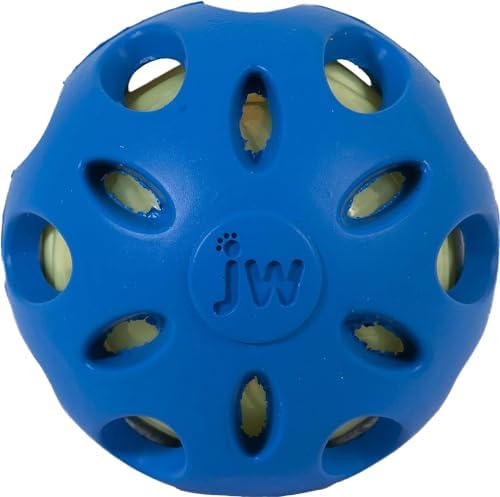 JW Pet Crackle Heads Ball Dog Toy [Set of 3] Size: Medium (8" H x 3" W x 3" L), Color: Green