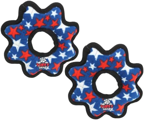 TUFFY® 2 Pack Gear Ring Medium Ultra Durable Plush Dog Toys