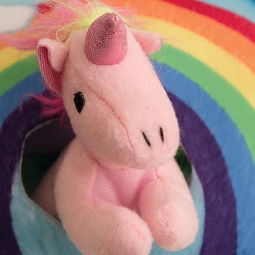 Snugarooz Hide & Seek Rainbow Dog Toy with Repair Patch – Interactive Plush Rainbow with 3 Squeaky Unicorns – Designed for Fun and Engaging Play for Your Pup