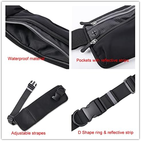 Dog Walking fanny pack waist Bag/Pouch/Belt Dog Treat Training Waist Belt Storage pack Cellphone Holder Storage Pocket Waste Bag Dispenser reflection strips FREE 30 poop bags (All Black)