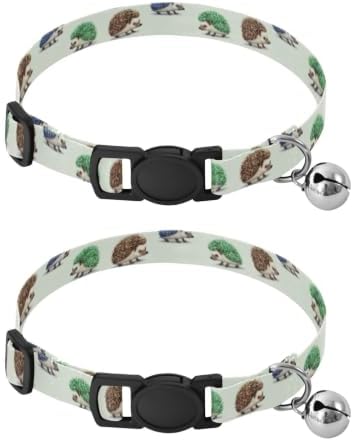 Hedgehogs Metal Bell Included Pet Collar 2 Pack Soft Cat Collar