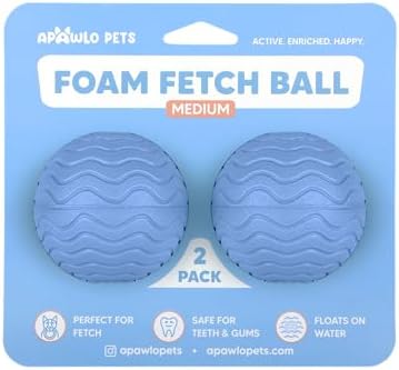 Foam Fetch Ball for Dogs – Durable EVA Foam Dog Ball, Interactive Chew Toy for Dogs, Lightweight Floating Ball for Water, Pool & Outdoor Fetch Games (Blue, Medium)