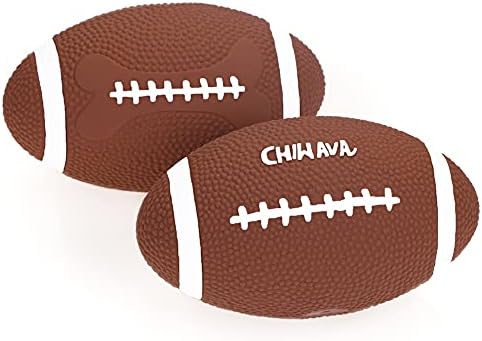 CHIWAVA 2PCS 6" Squeaky Latex Dog Toy Ball Football for Medium Large Dogs