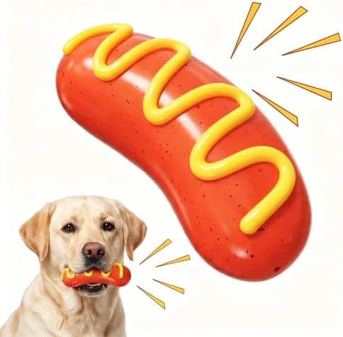 Squeaky Dog Chew Toys, Interactive Tough Indestructible Dog Toys for Aggressive Chewers, Medium to Large Dogs, Indoor & Outdoor Use