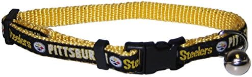 Pets First COLLAR for CATS - NFL PITTSBURGH STEELERS CAT COLLAR. - Strong & Adjustable FOOTBALL Cat Collars with Metal Jingle Bell