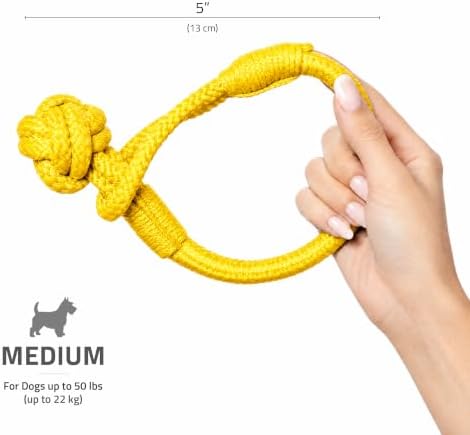 Playology Dog Rope Toy Tug Knot for Puppies - Medium, Chicken Scent