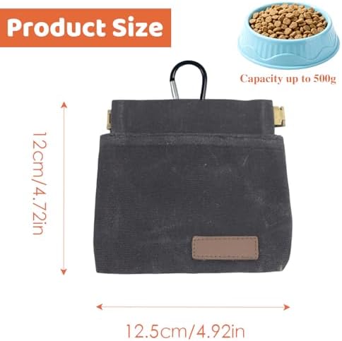 Custom Dog Treat Pouch with Image Logo Name,Portable Puppy Dog Training Treat Bag,Self-Closing Pet Feed Snack Reward,Hand Free Dog Walking Bag with Carabiner