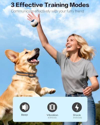 Shock Collar for Small Dogs, IP67 Dog Training Collar with Remote 8-120lbs