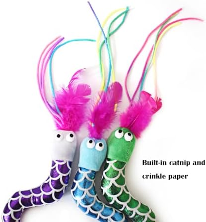 Catnip Cat Toys Fish, 3 Pack Catnip Crinkle Sound, Soft and Durable, Interactive Kitten Kicker for Indoor Cat Kitten Exercise
