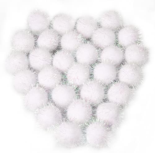 VAPKER 30 Pcs Cat Toys - Sparkle Balls, Extra Large 2 Inch Glitter Balls, White Color