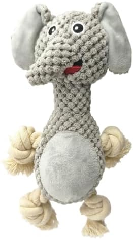 Plush Squeaky Chew Toy for Small Medium Large Dog,(Grey Elephant)