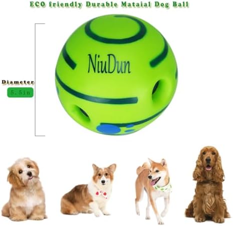 Swing Cluck Ball, A Great pet Dog Toys, interactive dog toy,puppy dog ball,Full of Fun. When a Dog Bites it, it can Make Giggles. It's a Beloved Toy for Pets,giggle ball for dogs (Circular Giggle)