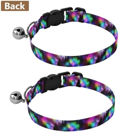 Colorful Galaxy Watercolor Adjustable Buckle Cat Collar 2 Pack Collar for Kitten