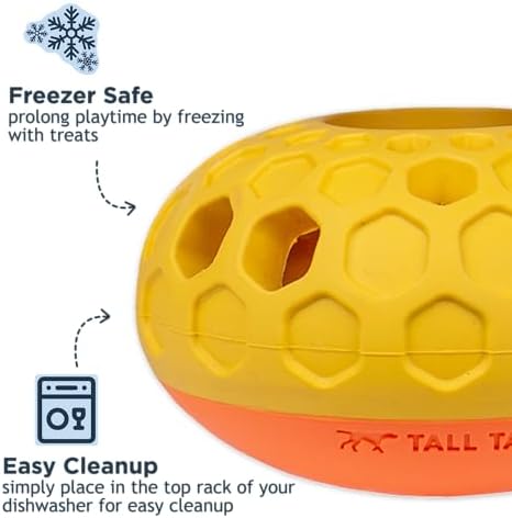 Tall Tails Natural Rubber Reward Interactive Dog Toy, Bee Hive