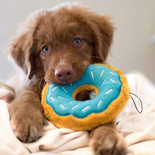 ZippyPaws Donutz No Stuffing Dog Toys to Keep Them Busy - Blueberry Donut