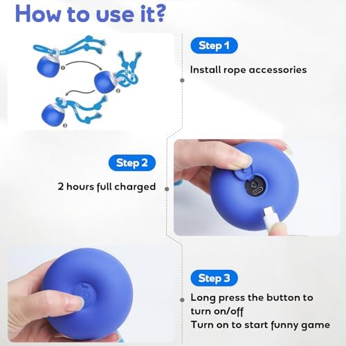 Interactive Dog Toys to Keep Them Chase Busy Buddy Doggie Ball for Small Puppy(Blue)