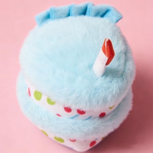 Dog Birthday Toy Plush - Interactive Puppy Gift Box for Birthday Dogs, Soft Chewable Toys for Small Medium Large Breeds, Cute Pet Supplies with Fun Food Design (Blue)