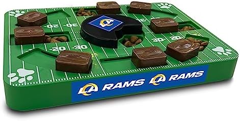 Pets First NFL Los Angeles RAMS Puzzle Toy, Puzzle Treat Dog Toy, Interactive Dog Treat Toy, Dog Puzzle