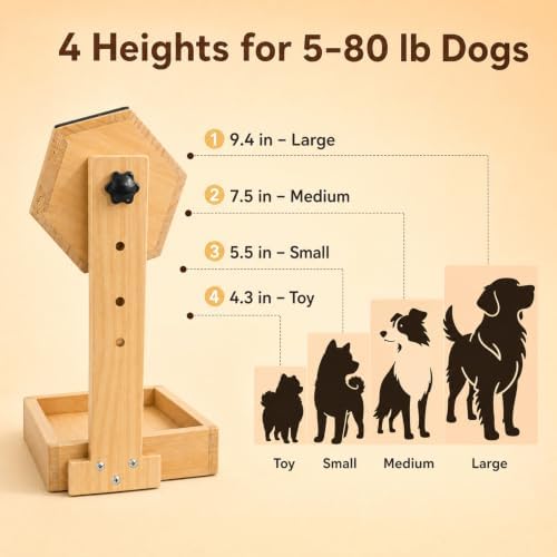 Dog Nail File Toy, 3-in-1 Interactive Treat Puzzle & Nail Grinder Alternative, Adjustable Bamboo Enrichment Feeder for Anxious Dogs
