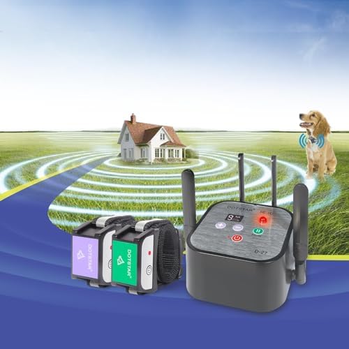 Dog Wireless Fence Pet Intelligent 2026 Newest Electric Containment System, Low Battery AI Smart Alarm Dog Out of Range Reminder, Rechargeable Waterproof Dog Fence, Display Receiver Battery Level